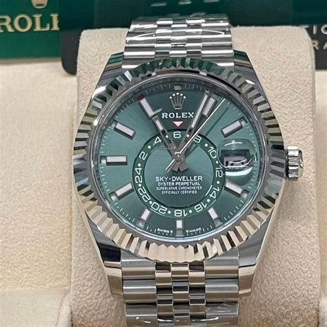 rolex sky dweller green face.